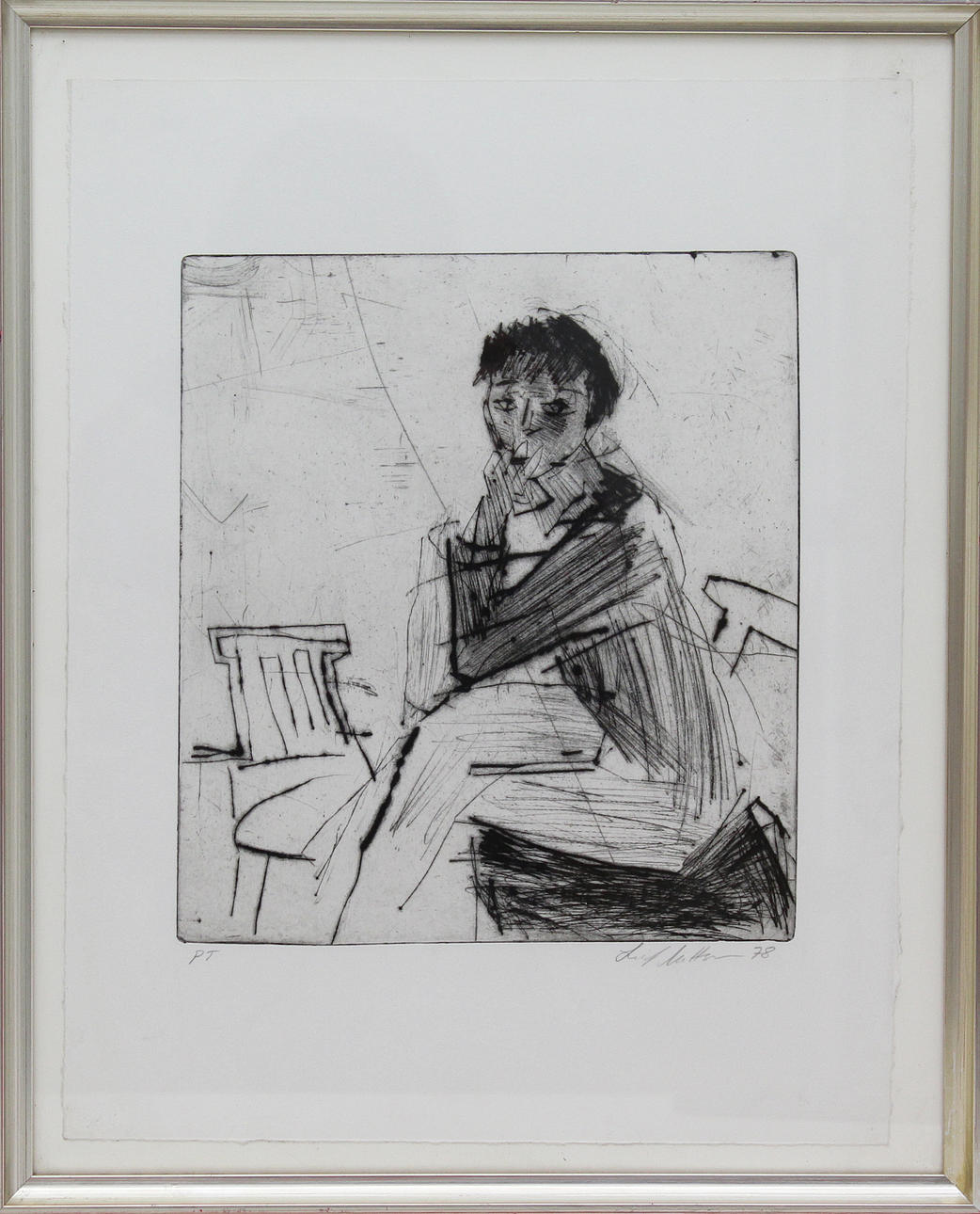 LEIF MATTSSON. Porträtt. Etsning. Signerad Leif Mattsson -78. PT.