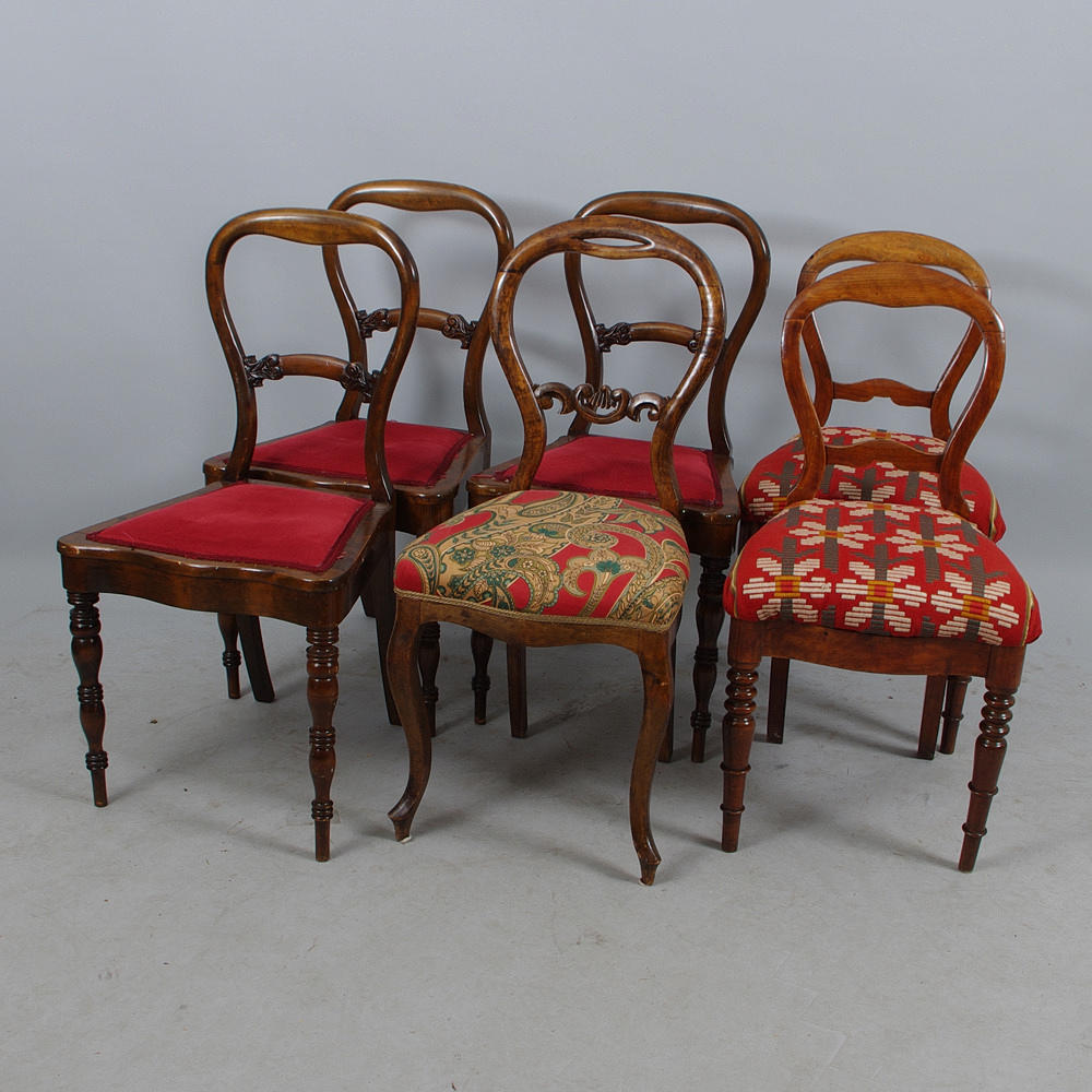 STOLAR, 3+2+1 stycken, rokokostil, sent 1800-tal.