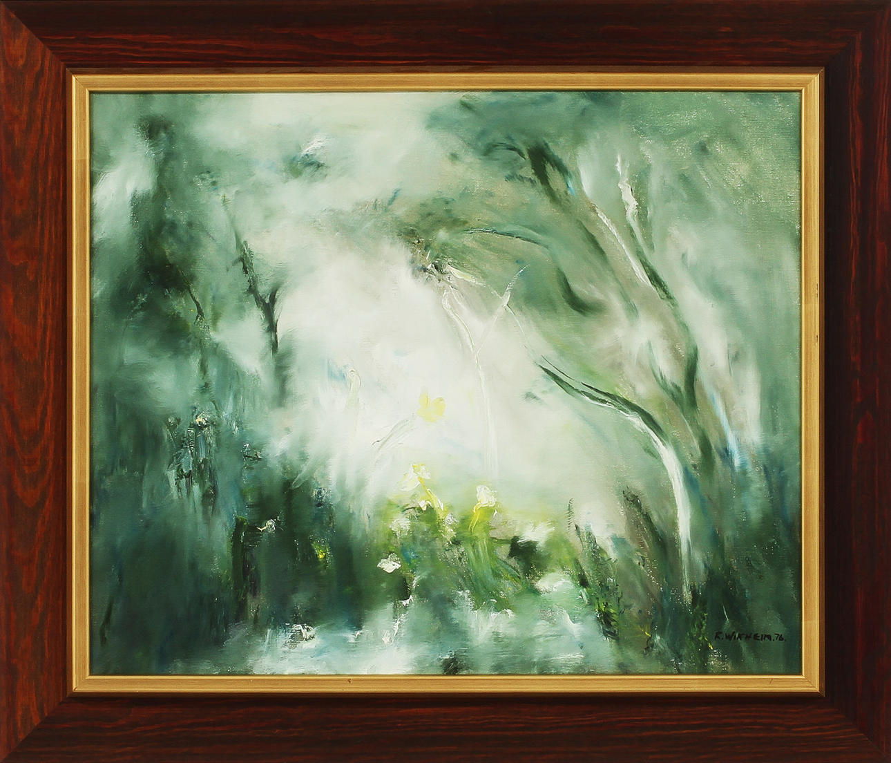 ROGER WIKHEIM. Olja på duk. Äng. Signerad R. Wikheim -76.