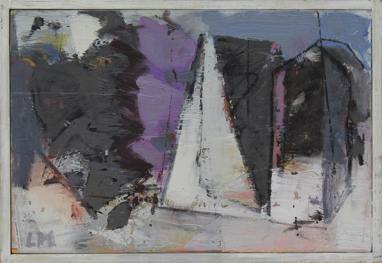 LEIF MATTSSON. "Hus från Råå II". Olja på pannå. Monogramsignerad LM, även a tergo Leif Mattsson -98.