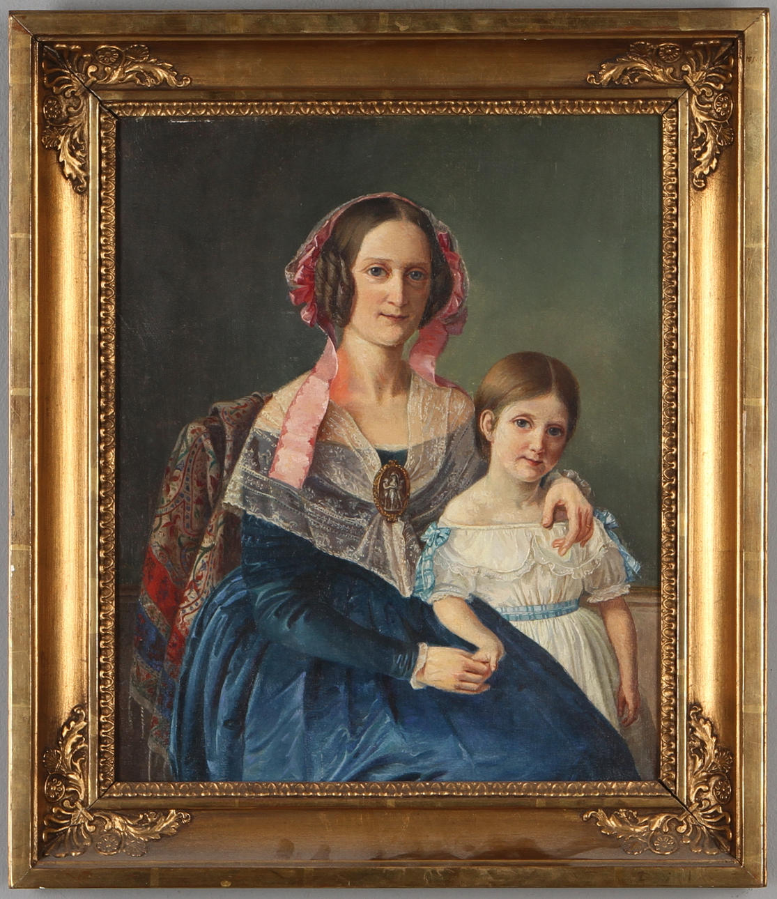 MÄRTA RUDBECK. Porträtt av Mor och Dotter Prytz, olja på duk, signerad.