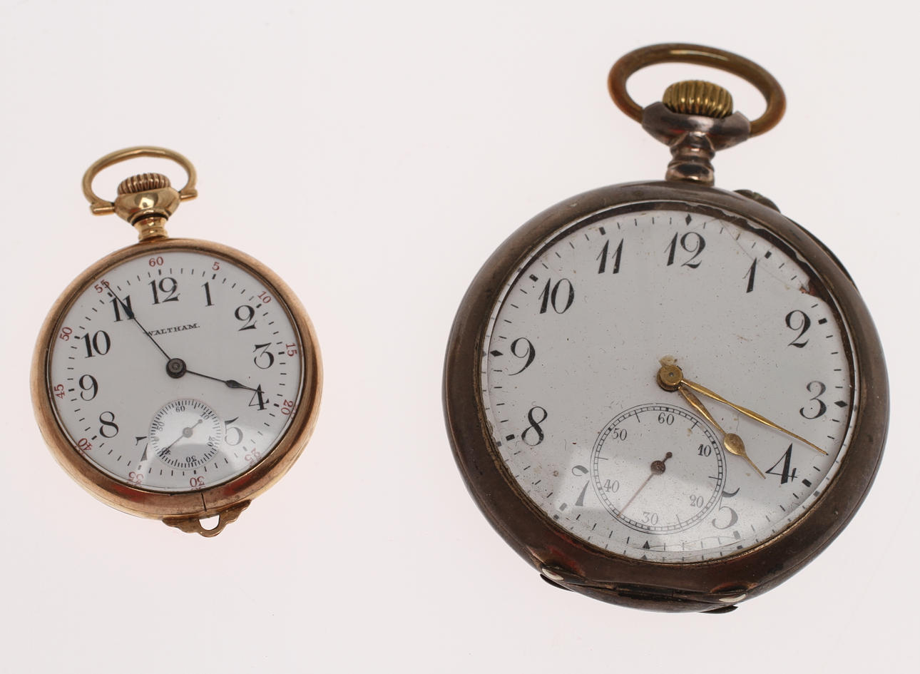 MORMORSUR, 14k guld samt FICKUR, silver. 1900-tal.