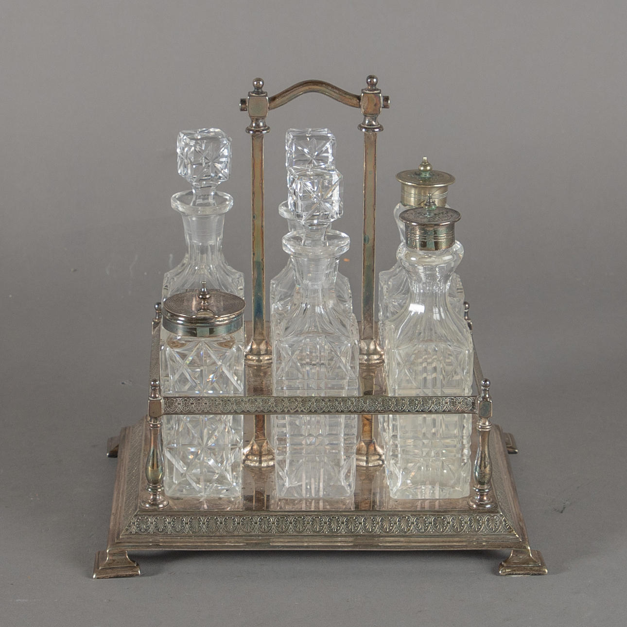 Menage, versilbert, William Page, Birmingham, 20.Jh.