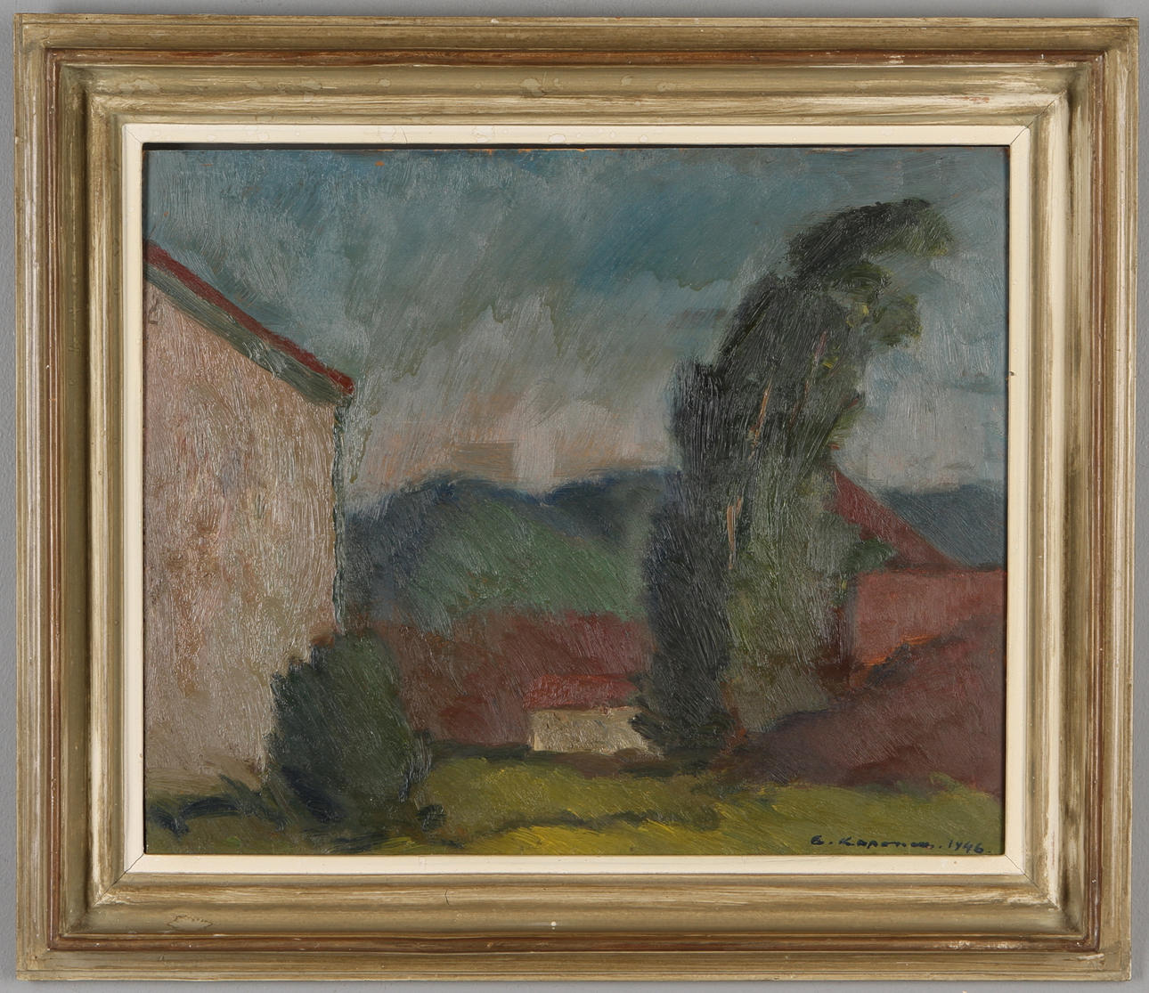 ERKKI KOPONEN. Landskap, olja på duk, signerad och daterad 1946.