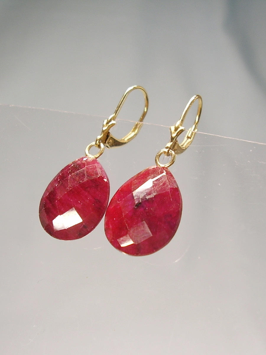 RUBY ØRERINGE SØLV FORgyldt 12 ct. RUBIN.