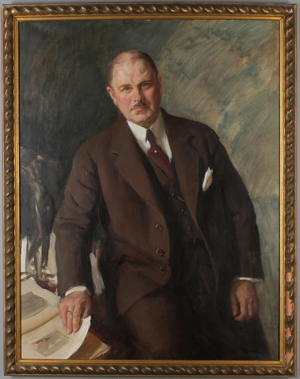 IVAR KAMKE. Porträtt av direktör Josef Johnsson, olja på duk, signerad samt daterad 1922.
