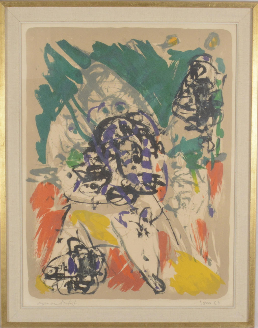 ASGER JORN. Color lithography.