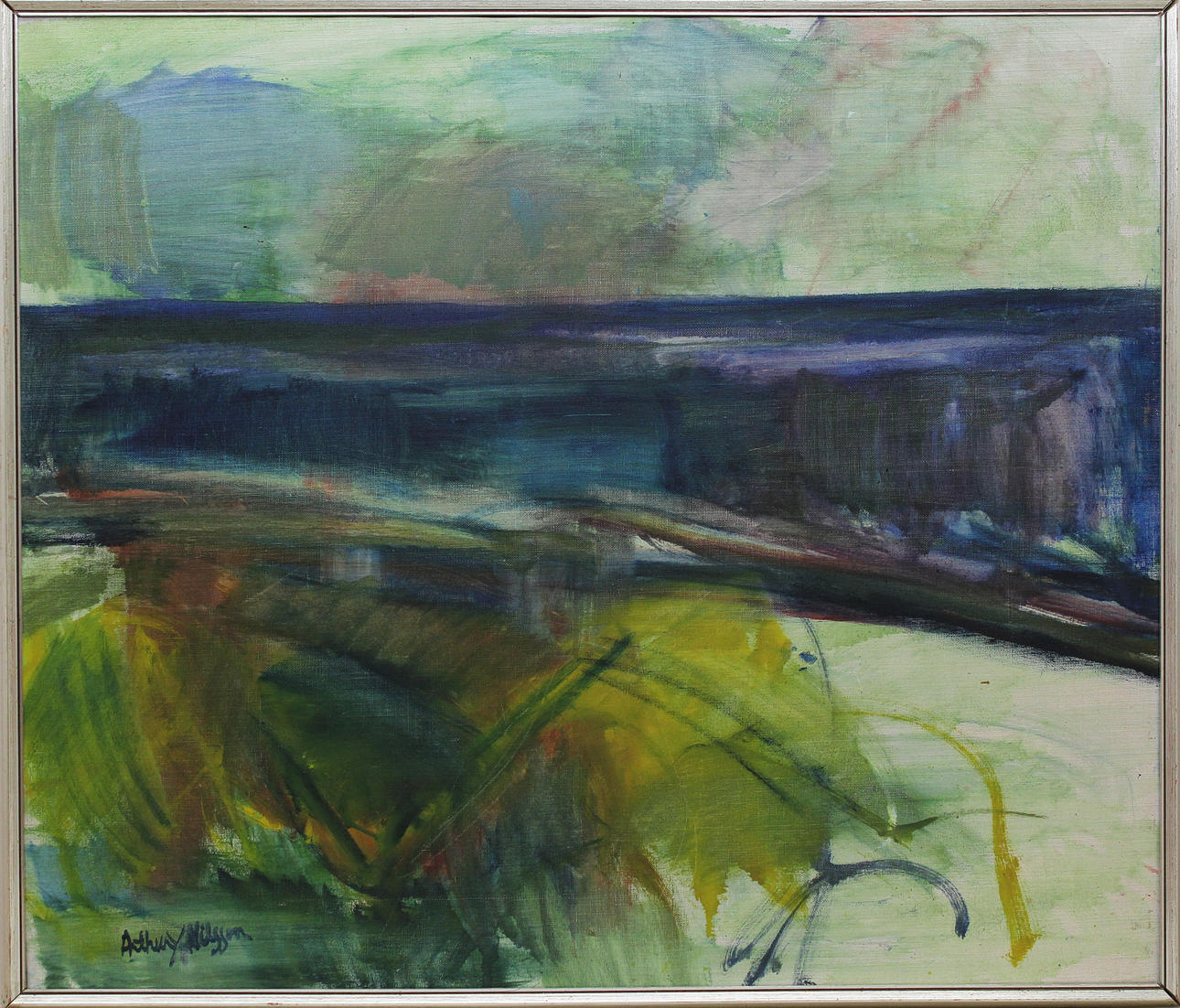 ARTHUR Y NILSSON. Havsutsikt. Olja på duk. Signerad.