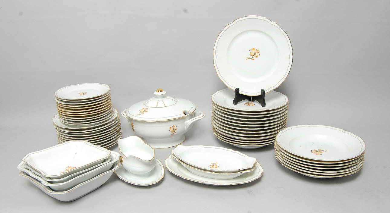 MATSERVIS, 56 delar, porslin, Hackefors, 1930-tal.