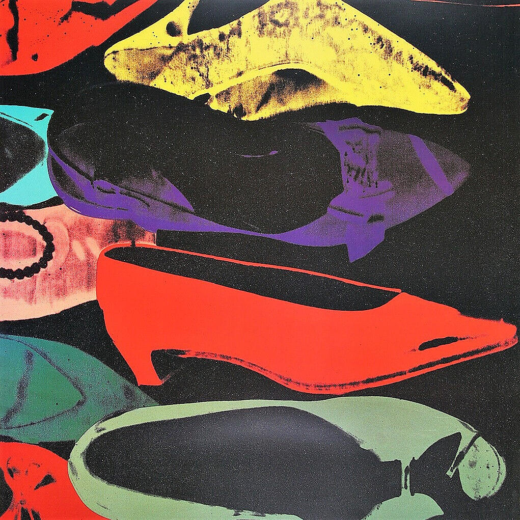 ANDY WARHOL. Kengät, iso taideprintti.