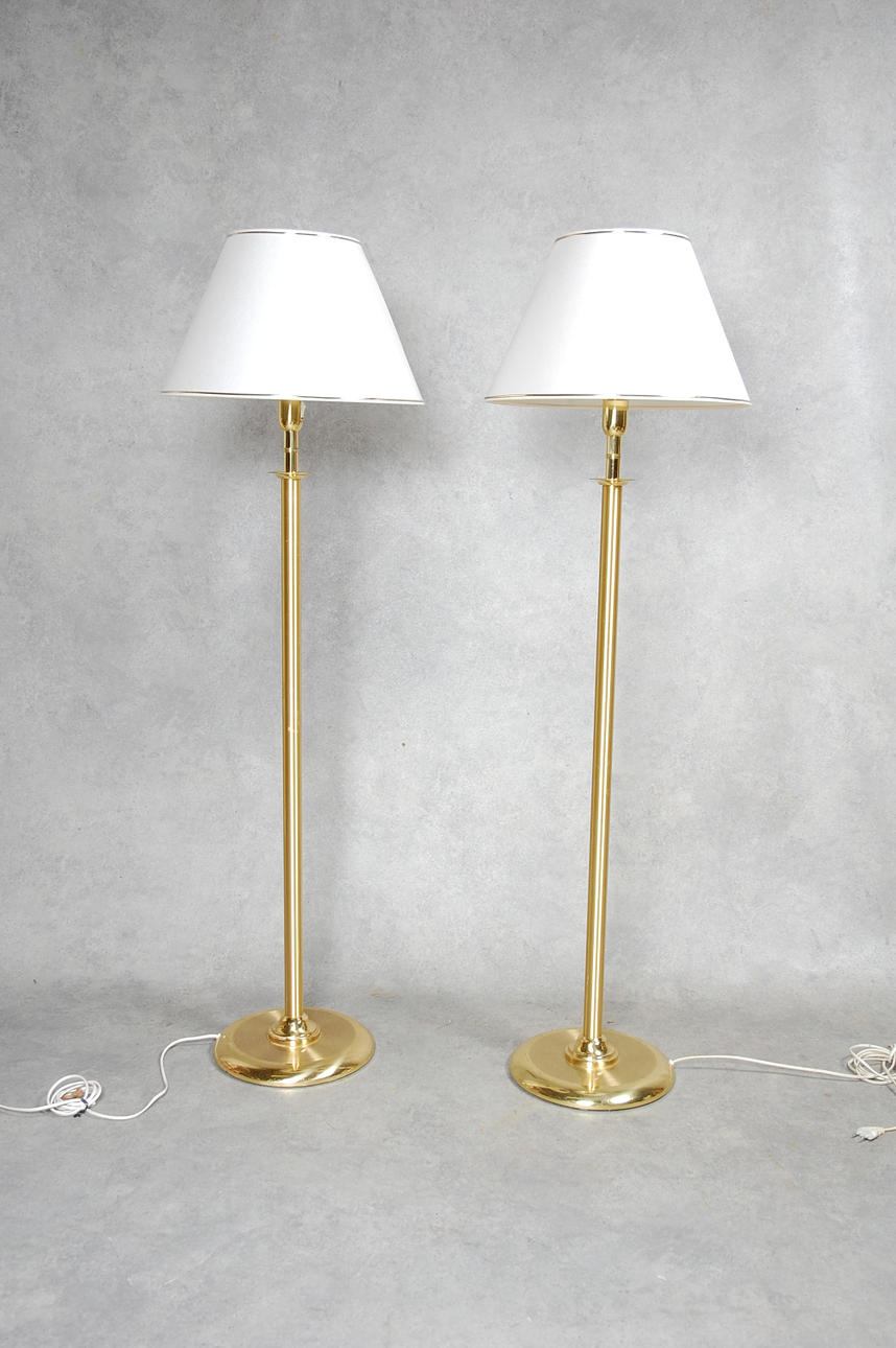 GOLVLAMPOR, 1 par, mässing, 1900-tal.