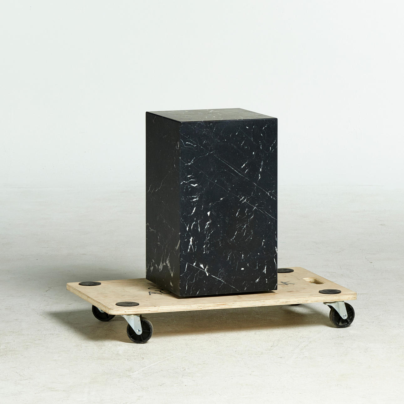 NORM ARCHITECTS. "Plinth Tall", side table, for Menu, Denmark, contemporary, black marble.