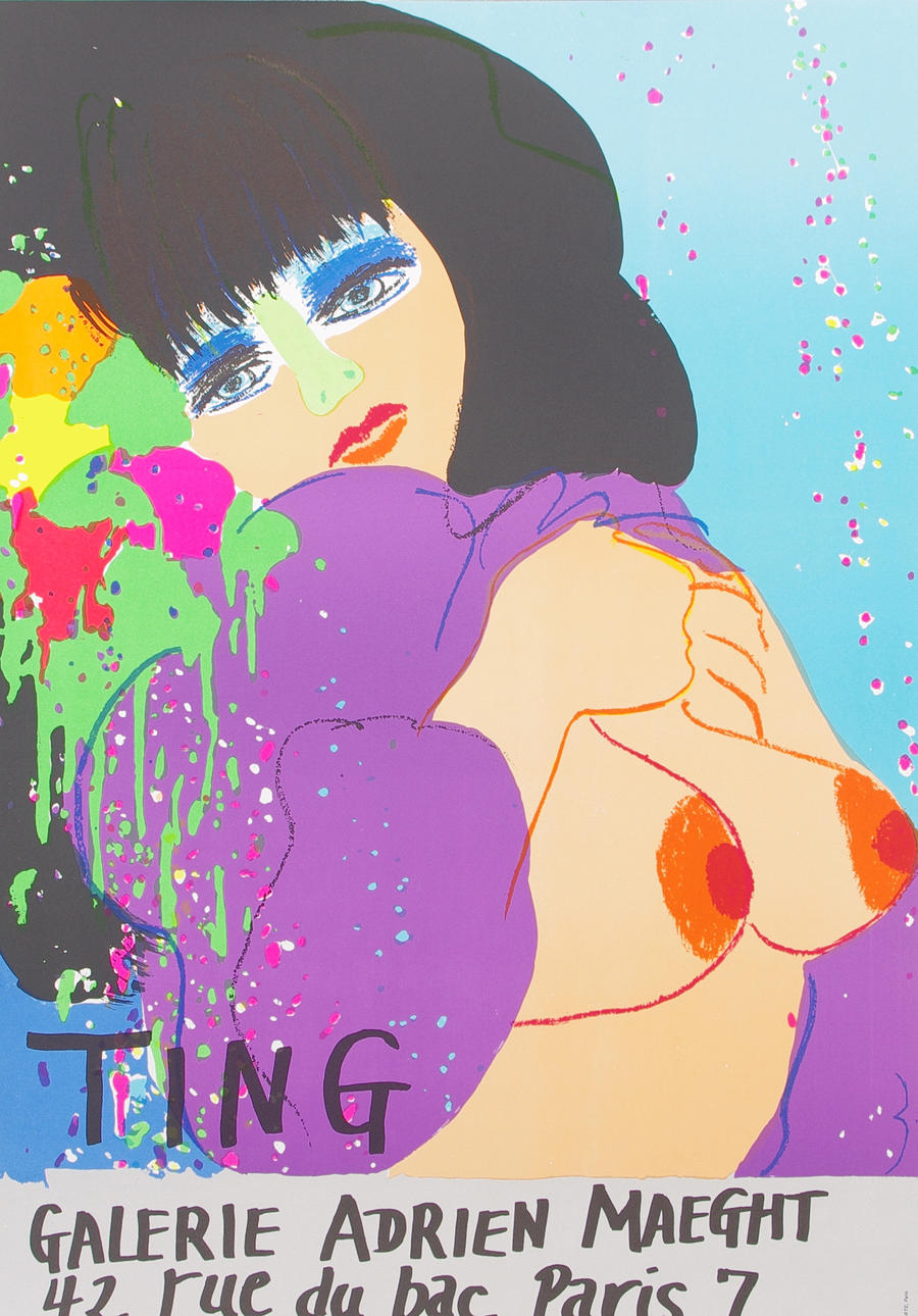 WALASSE TING. Färglitografi, original utställningsaffisch, Galerie Adrien Maeght.