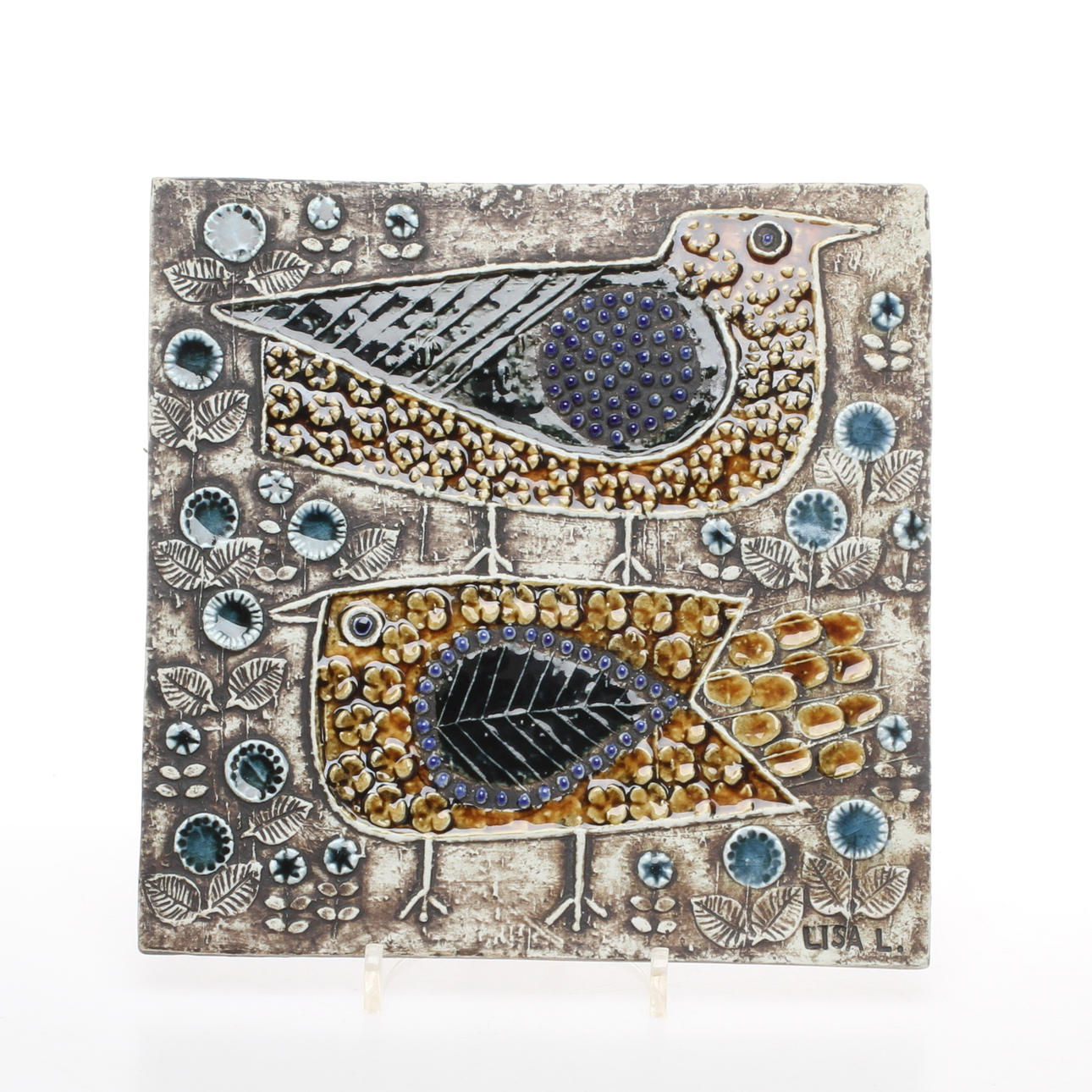 WALL RELIEF, bird motif, Lisa Larson.