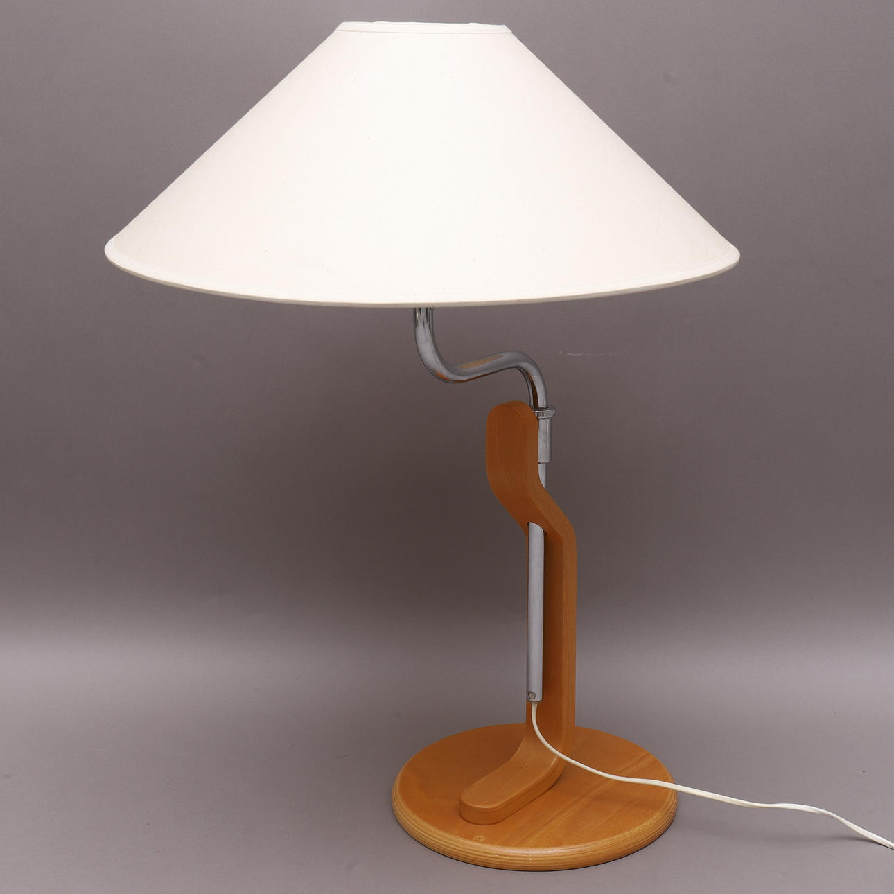 TABLE LAMP, beech/chrome, Lars Bessfelt, Ateljé Lyktan, Åhus.