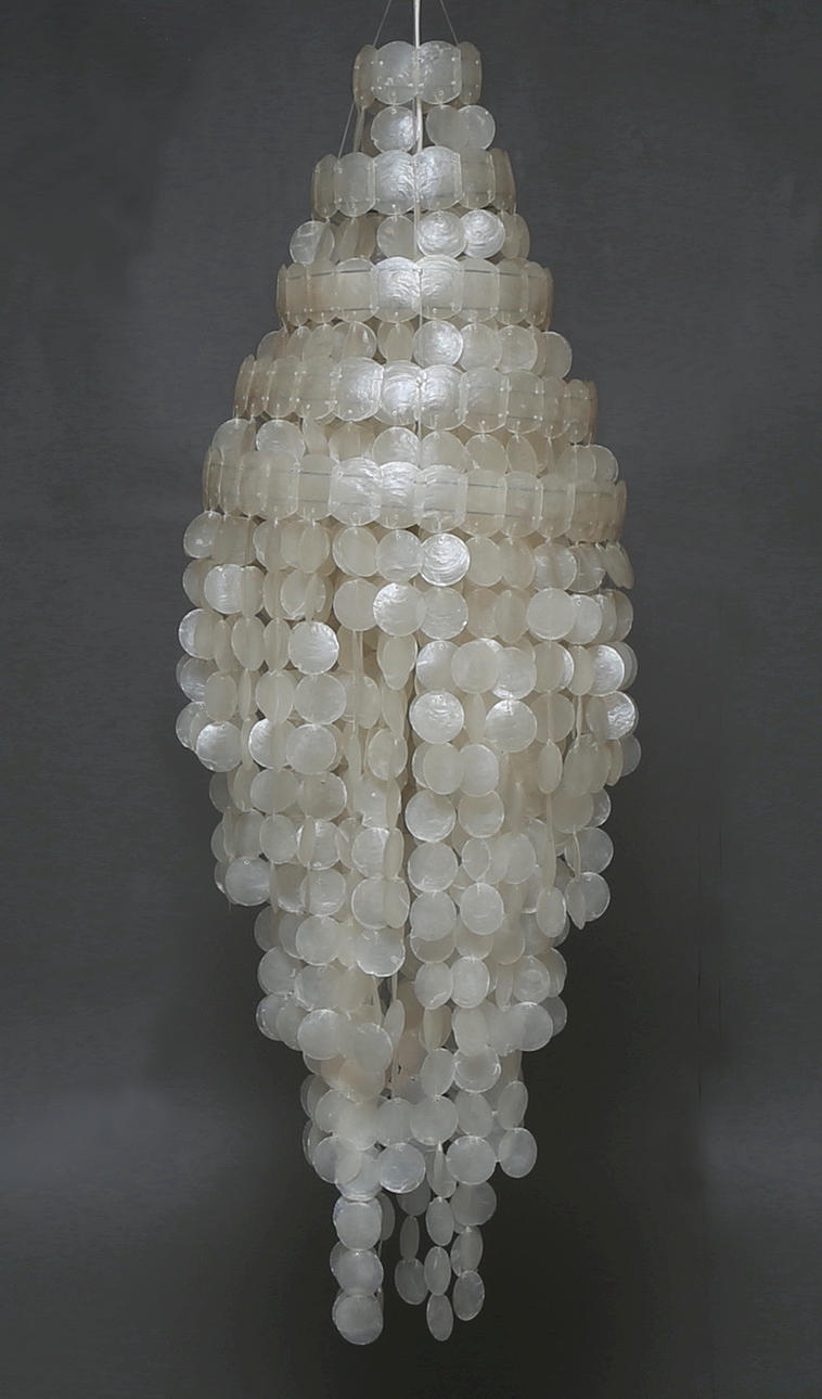 DECKENLAMPE, Perlmutt, 1900er Jahre.