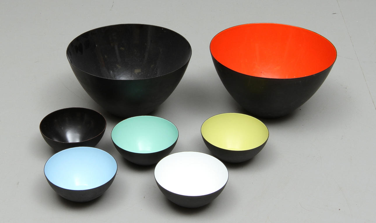 SKÅLAR, 2 + 5 st, "Krenit", Herbert Krenchel, Danmark, 1900-talets andra hälft.