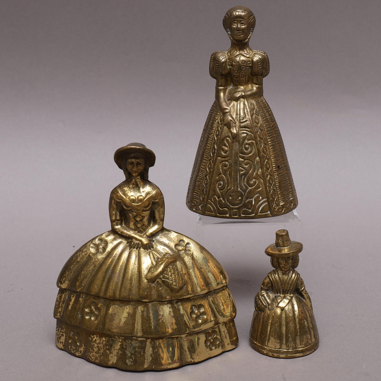 TABLE PINS, 3 pcs, brass, England.