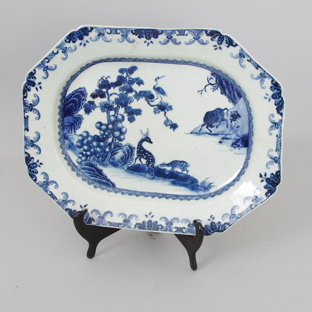 FAT, blå/vitt porslin, Kina, 1800/1900-tal.