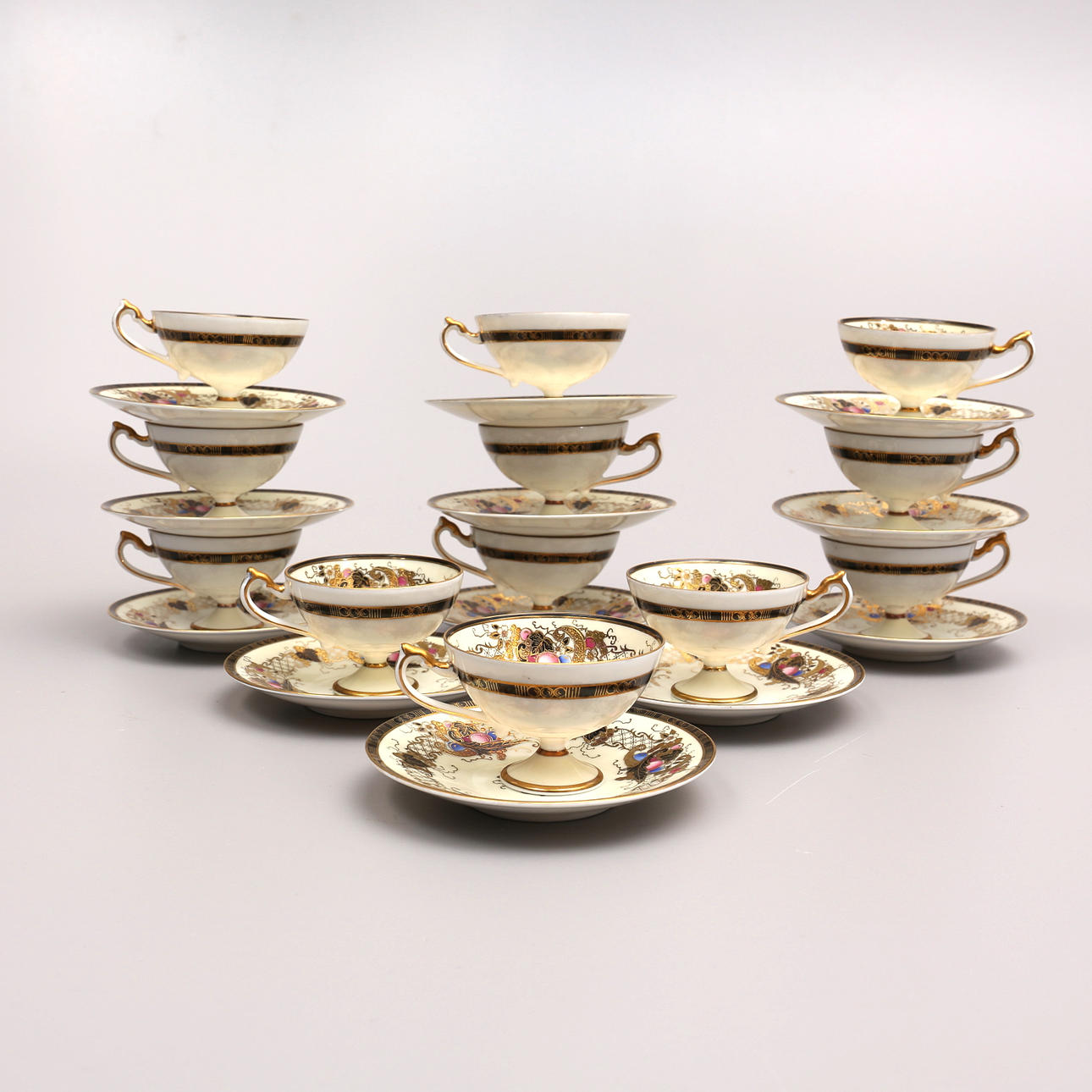 KAFFEKOPPAR MED FAT, 12 set, Terra Import.