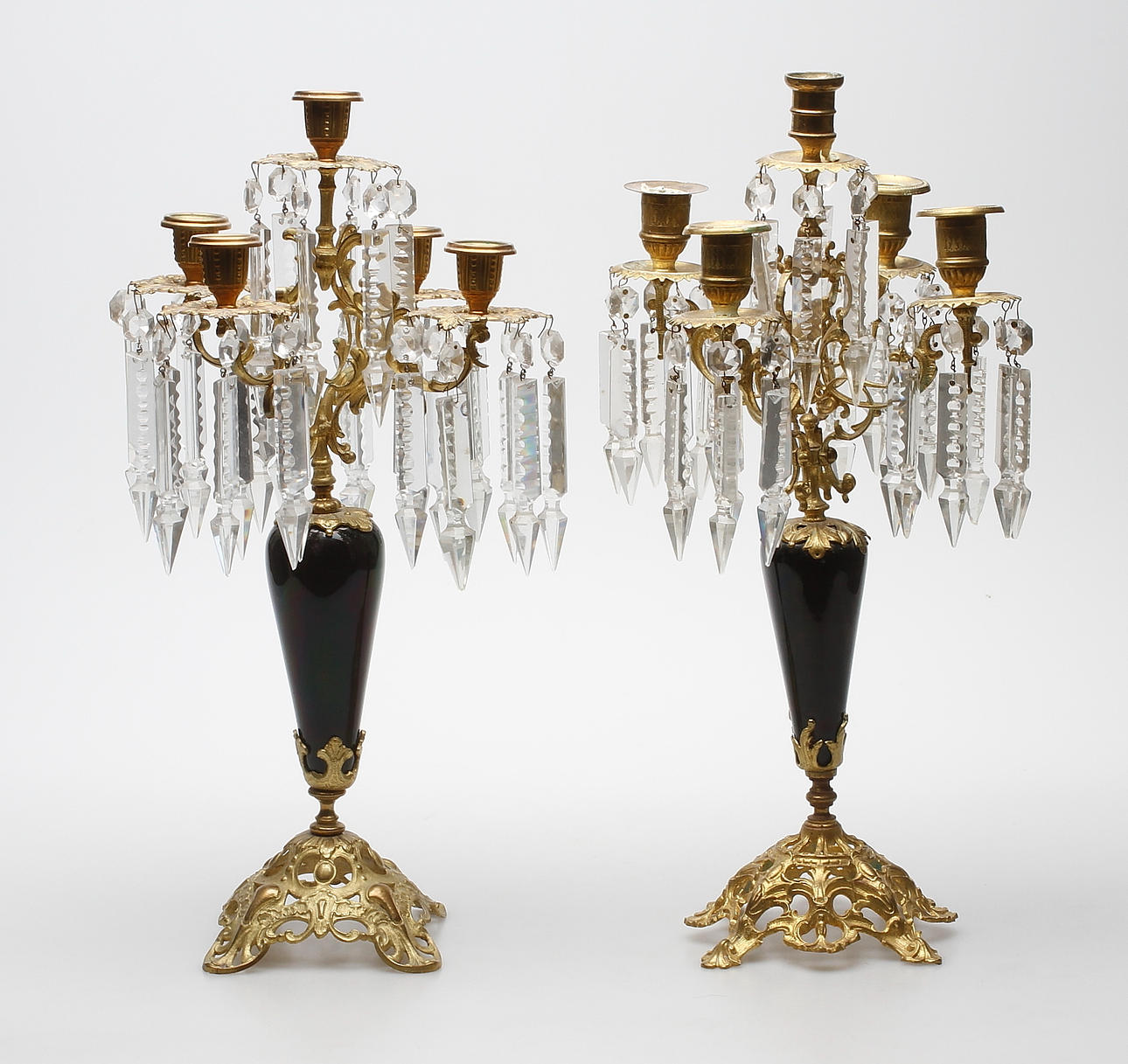 KANDDLABRAR, 2 st, oscarianska, 1800-talets slut.