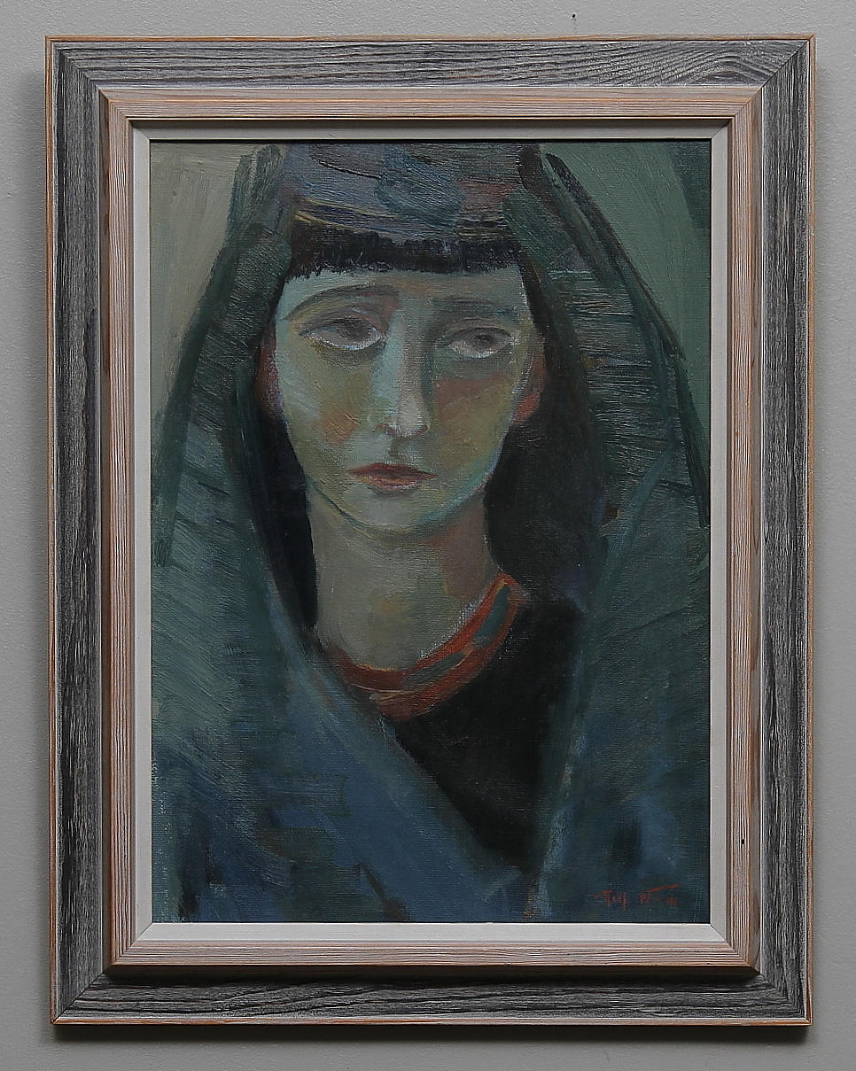 ROLF NORRMAN. Porträtt. Olja på duk. Signerad.