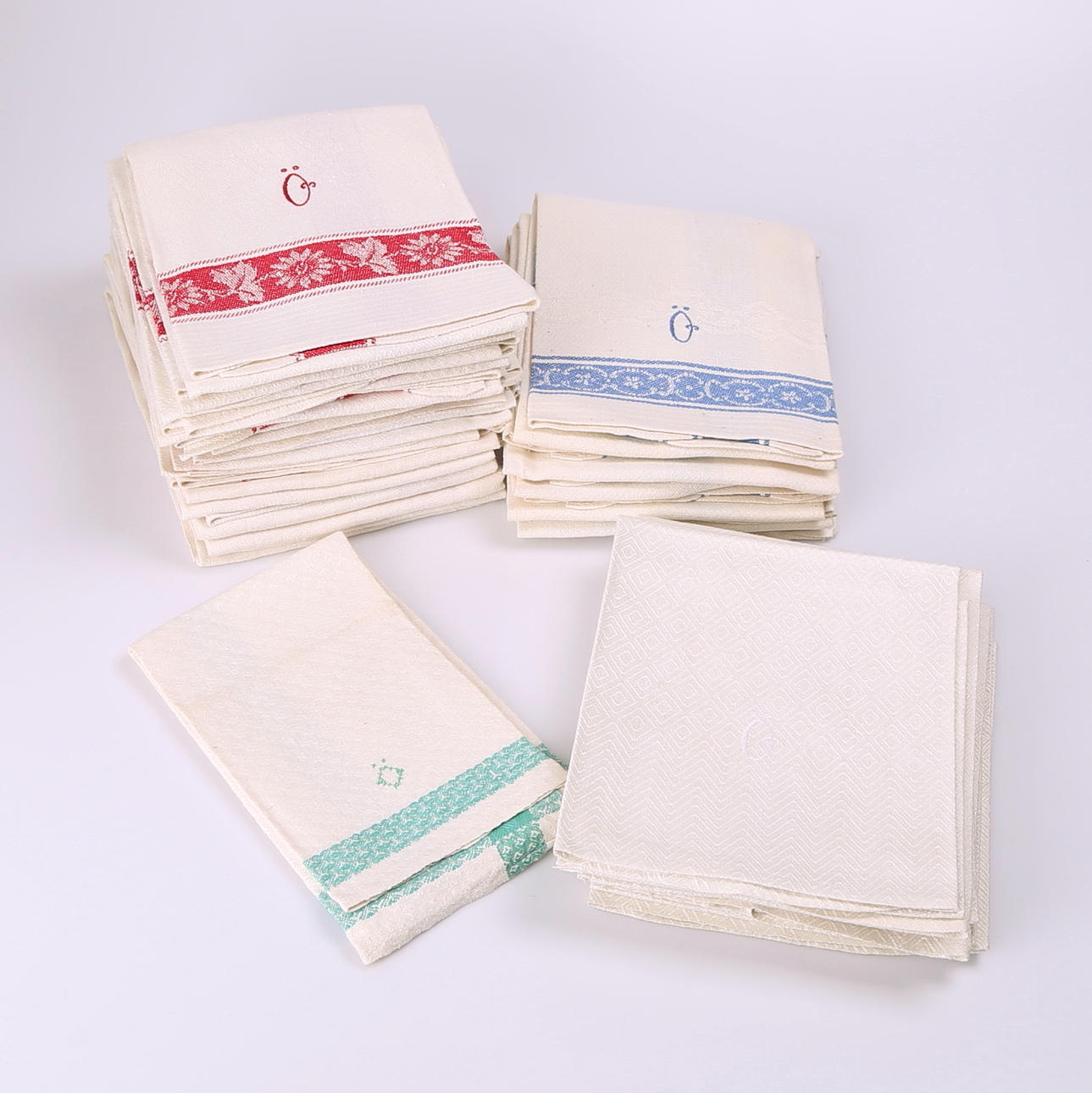 KÖKSHANDDUKAR, linne, 36 st, monogram-Ö, 1900-tal.