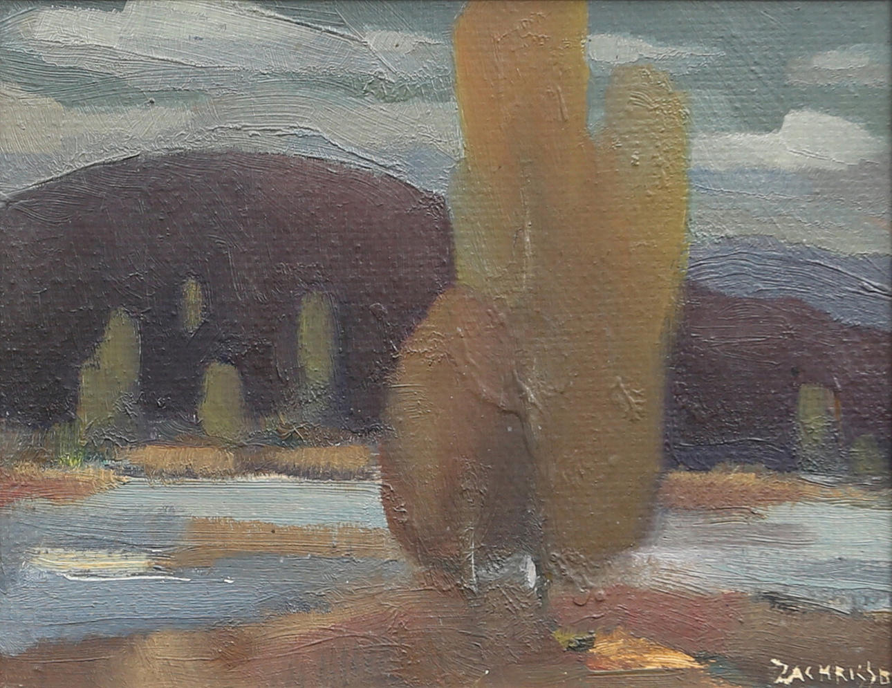 PER OLOF ZACHRISSON. Landscape motifs. Oil on Board, signed Zachrisson.