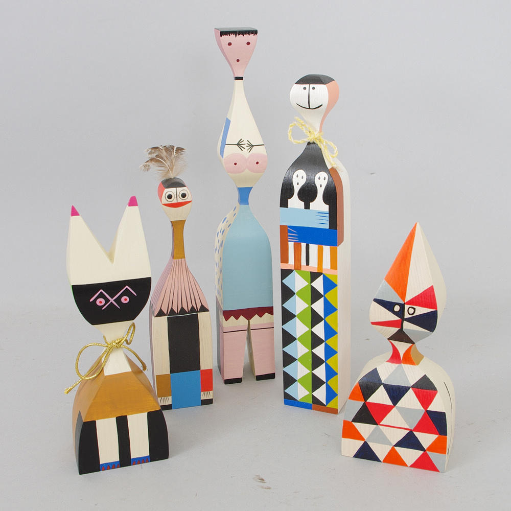 TRÄDOCKOR, 5 stycken, Alexander Girard, Vitra.