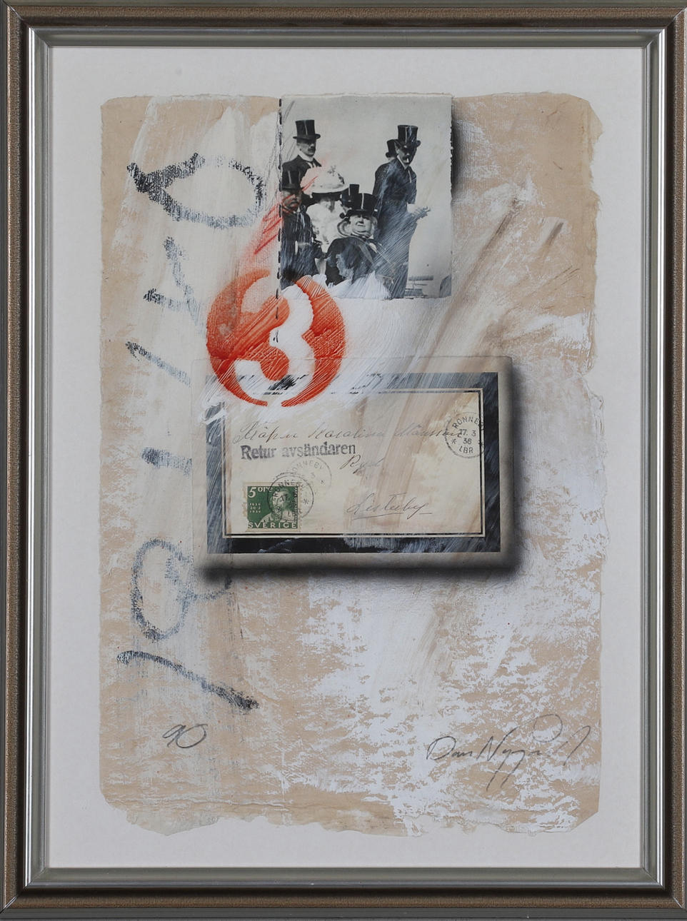 DAN NYGÅRD. blandteknik på papper, signerad.