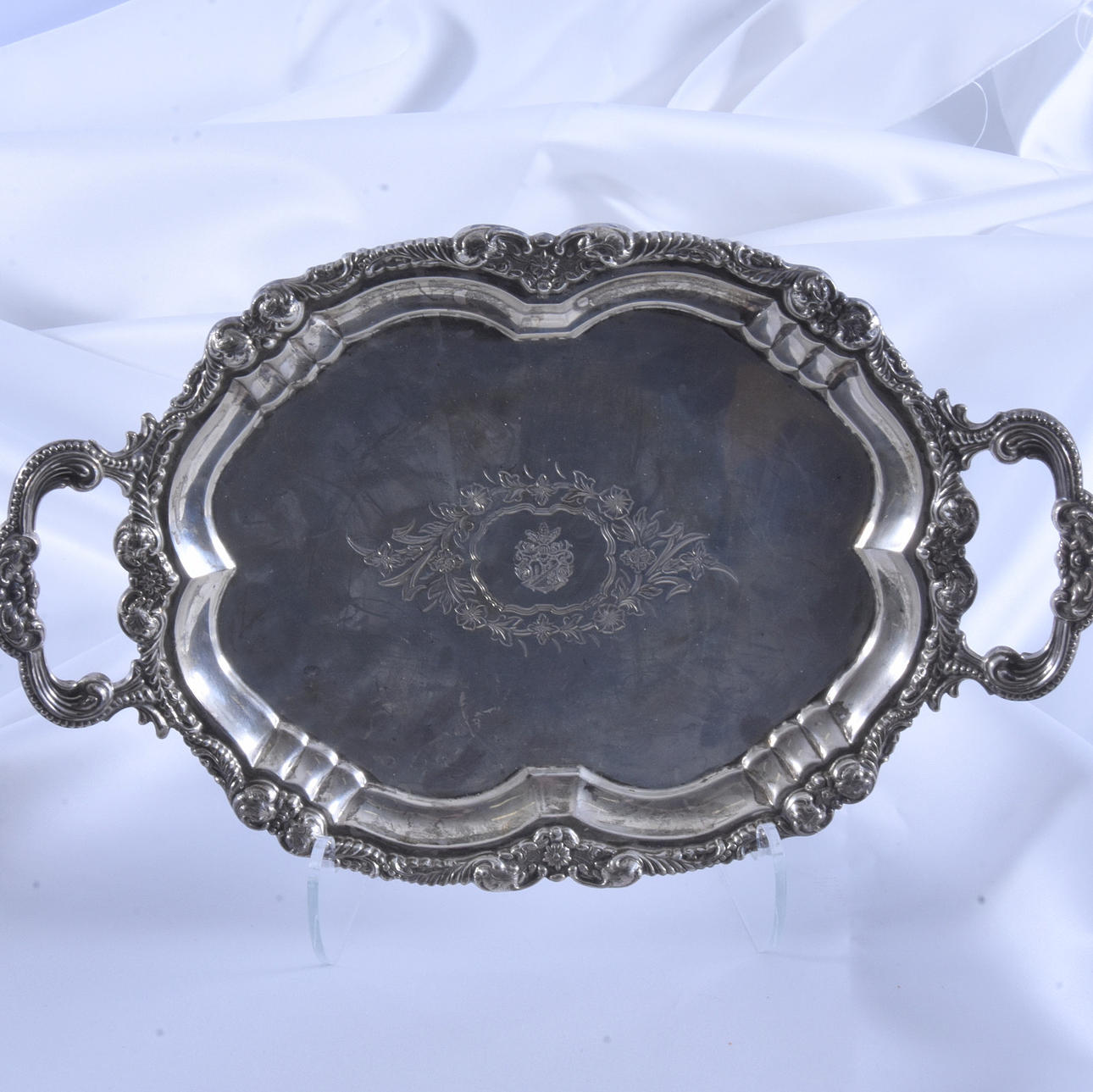 TABLETT, Silber, Spanien, 20. Jahrhundert.