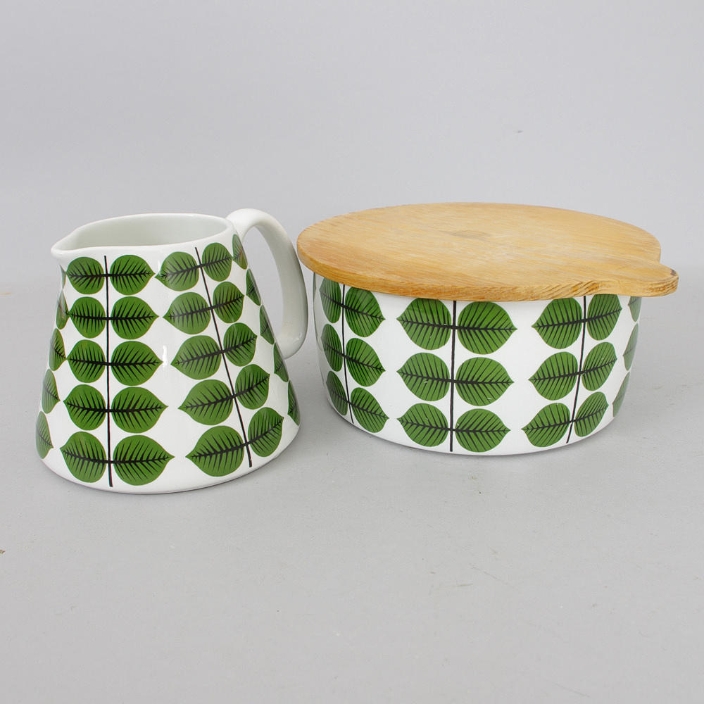 SKÅL MED LOCK SAMT BRINGARE, "Berså", Stig Lindberg, Gustavsberg.