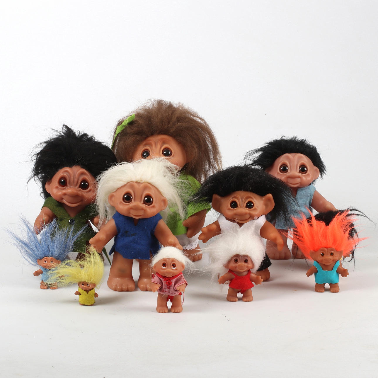 TROLL, 11 st, plast, Thomas Dam, Danmark, 1970/80-tal.