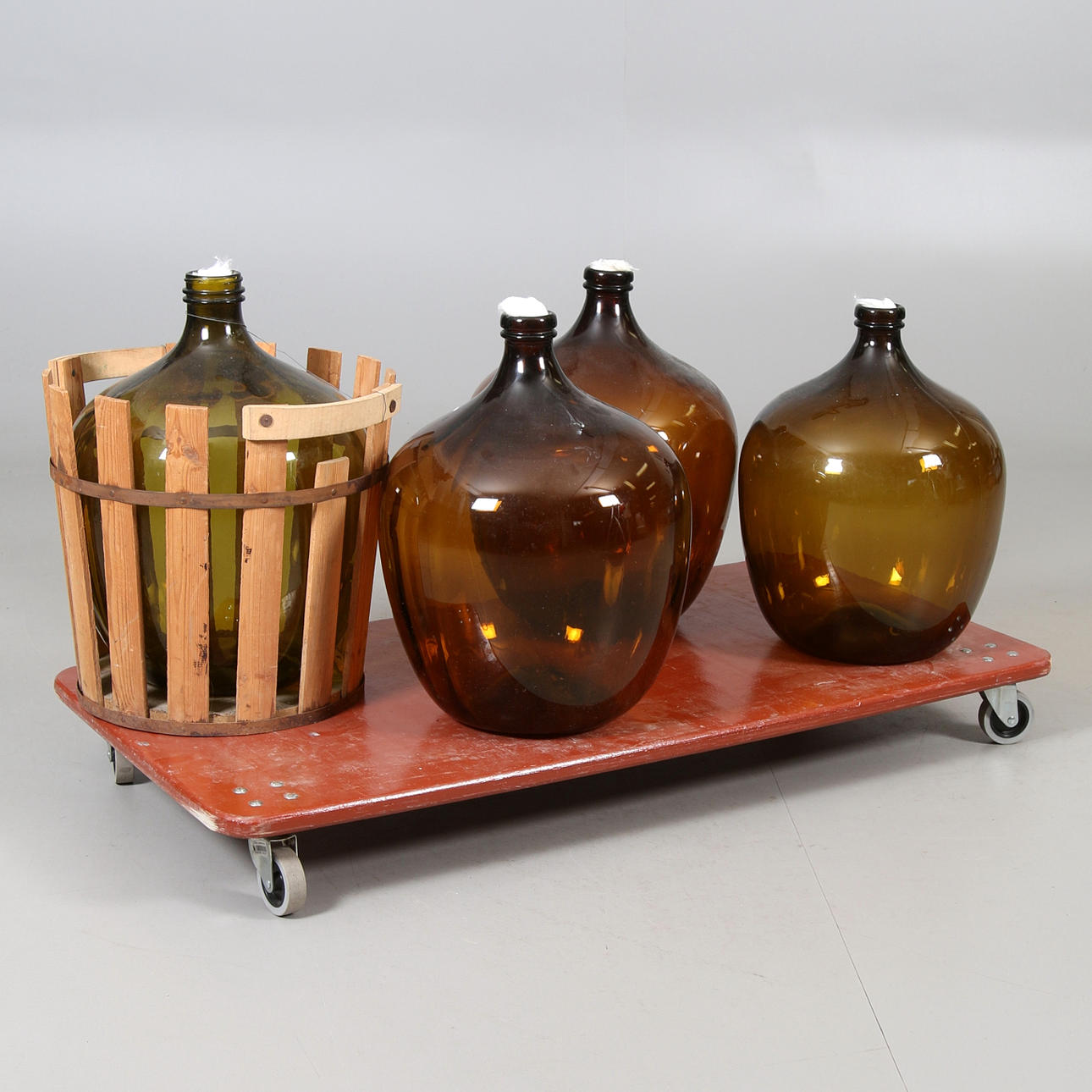 DAMEJEANNER, 4 st, glas, 1900-tal.