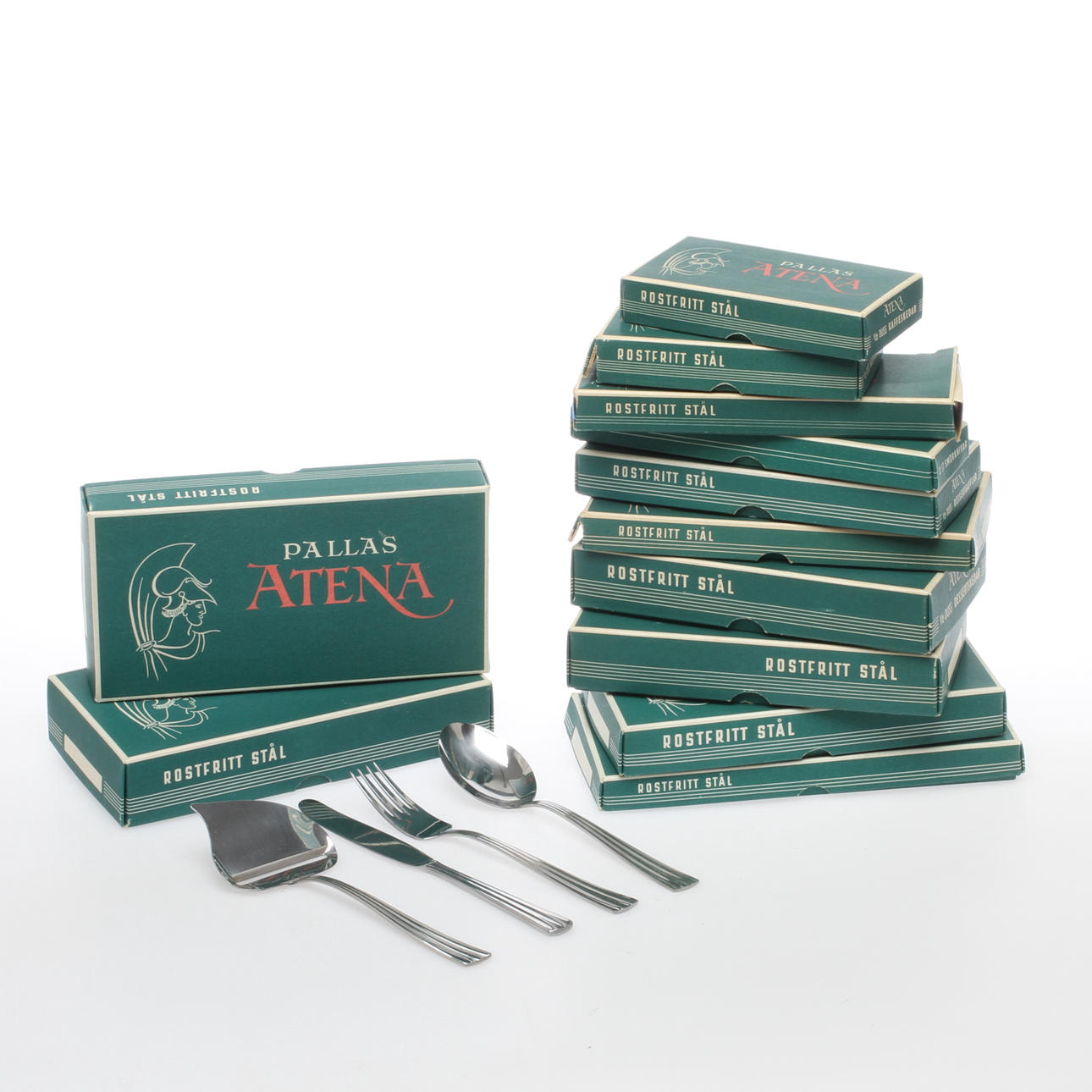 BESTICK, ca 81 delar, rostfritt stål, "Pallas Athena, Eskilstuna, 1900-tal.