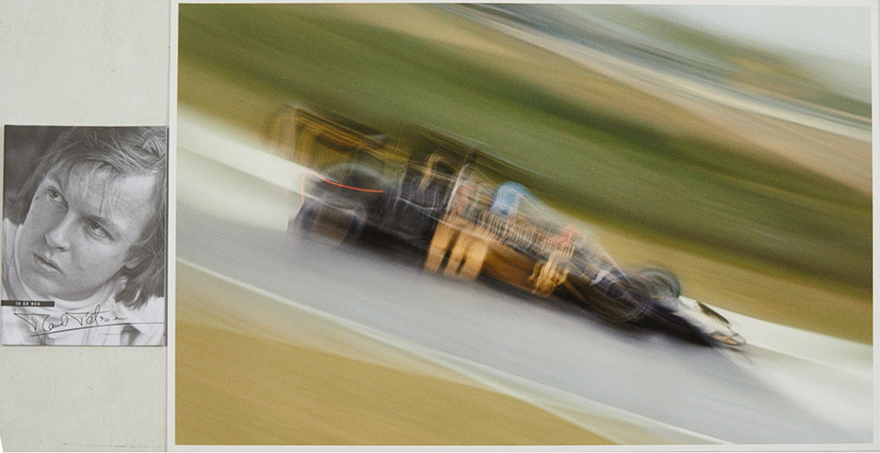 KENNETH OLAUSSON (FÖDD 1948). "Ronnie Peterson whizzes like a winner in the 70s", signed and numbered, 5/12 ex, Hahnemühle 308 gram Photo Rag acid-free photo paper.