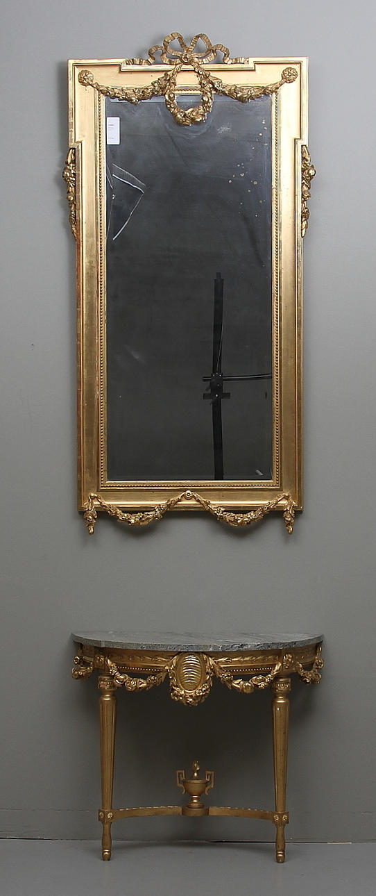 SPEGEL med KONSOLBORD, Louis XVI-stil, 1900-tal.