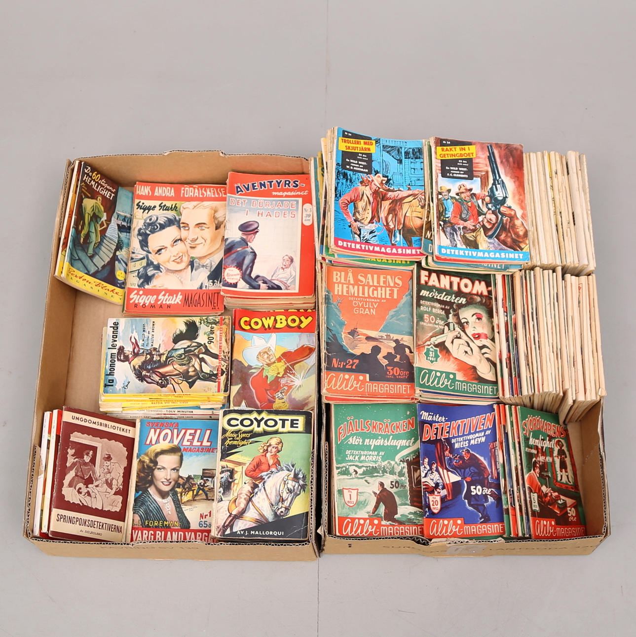 SERIEMAGASIN, och POCKETAR, 159 st, 1940/50/60-tal.