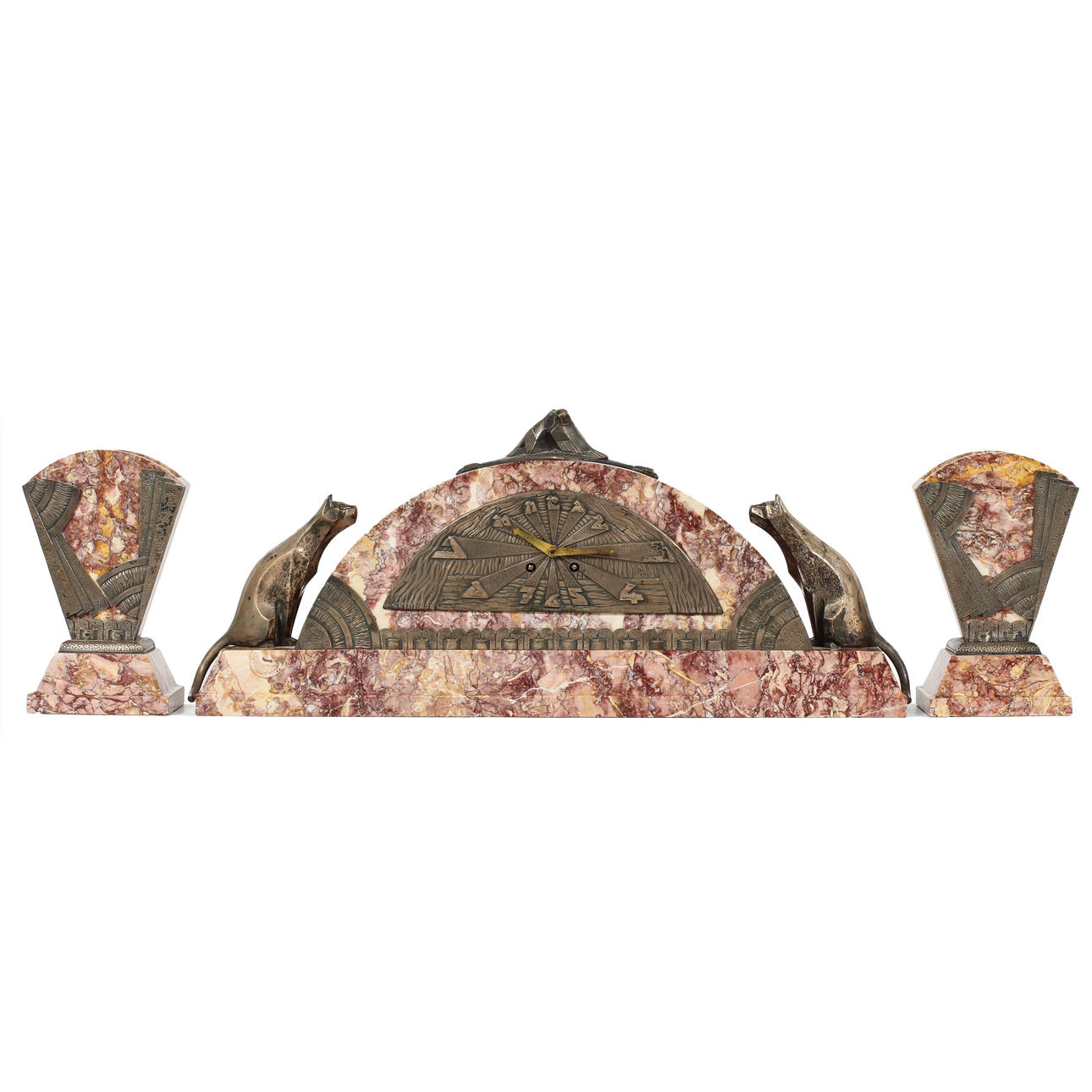 BORDSUR samt VASER, ett par, art deco, 1900-talets första kvartal.