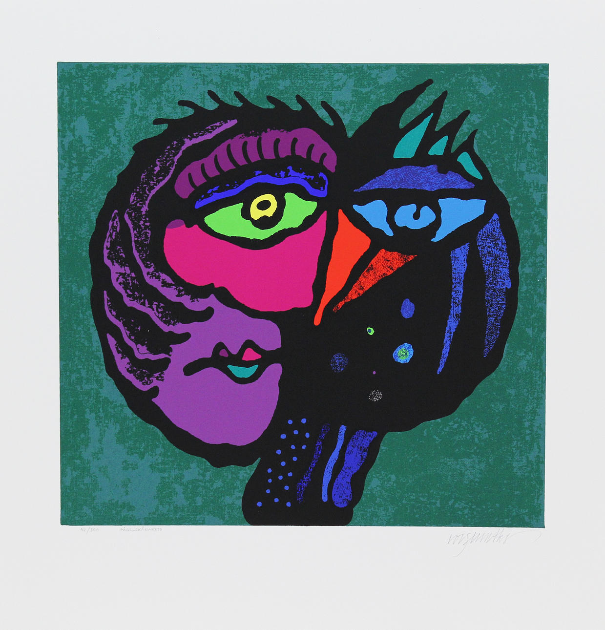 ROLF LEMBKE. "Fågelskådaren". Serigrafi. Signerad. 42/300.