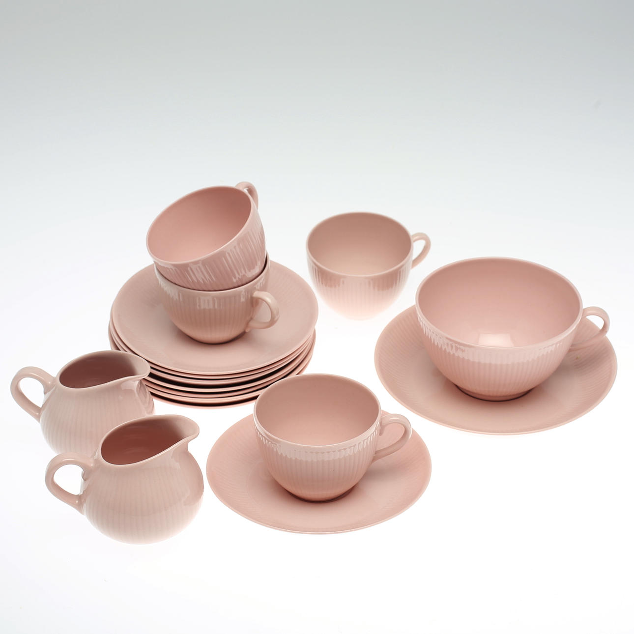 KAFFESERVIS 8 delar, rosa, Arabia, 1950-tal.