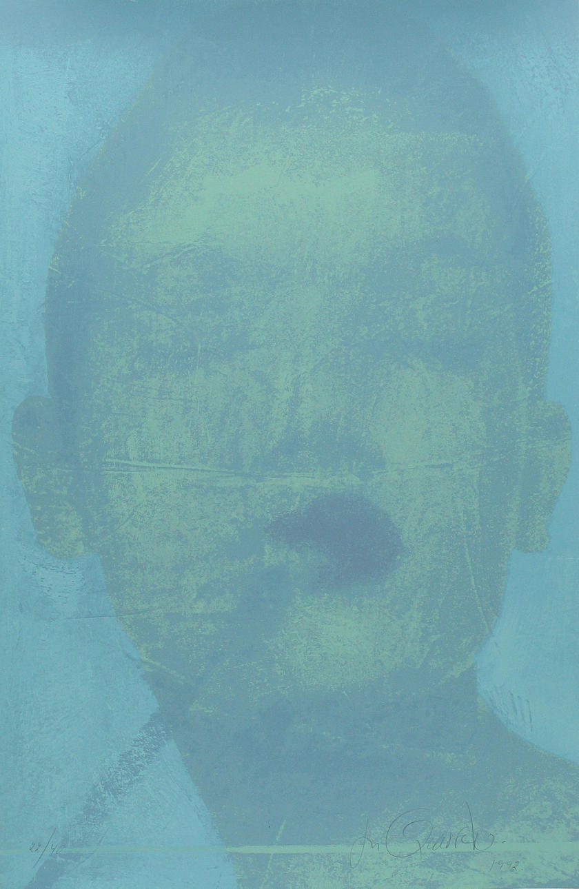 MIKAEL QVARSEBO. Turkost porträtt. Färgserigrafi. Signerad M Qvarsebo 1992. 22/40.