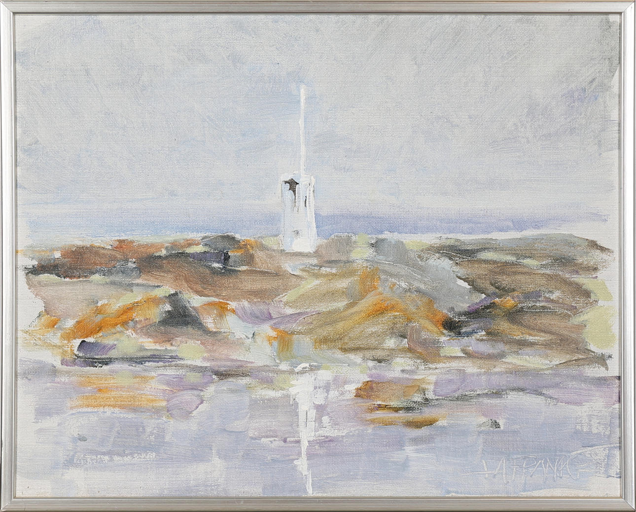 LARS FRANKE. "Stilla dag". Olja på pannå, signerad och daterad -89.