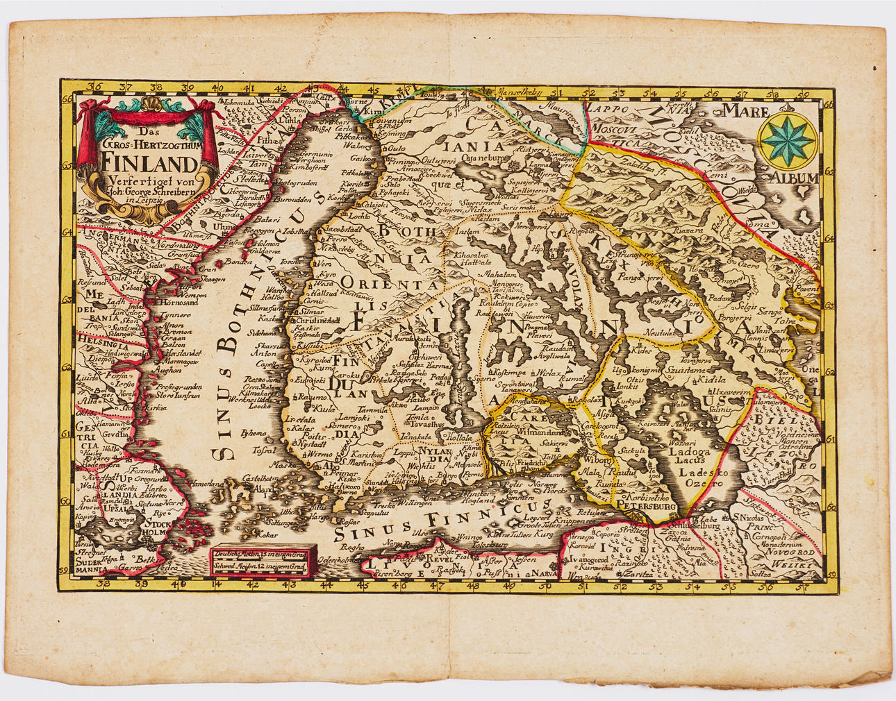 Kort over Finland af Schreiber.