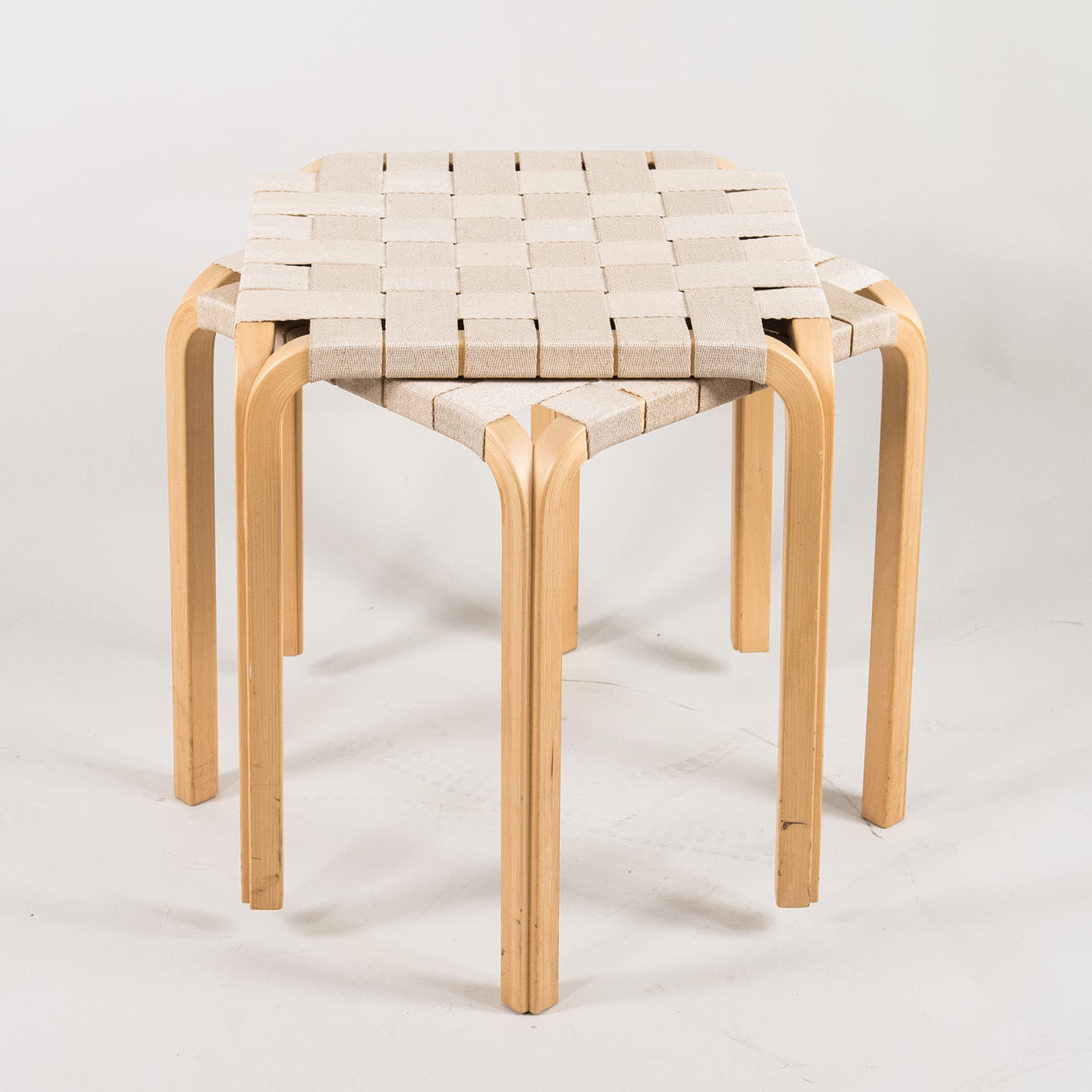 ALVAR AALTO. Stools, a pair, model Y 61, Artek 1960s/70s.