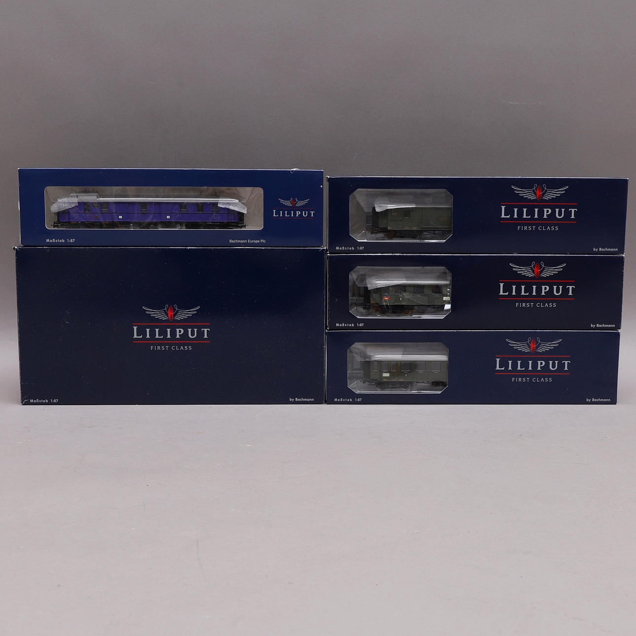 鉄道模型 LILIPUT FIRST CLASS L101432 TRAIN CARS, 6 pcs, Liliput first class, scale 1:87, Austria. Toys