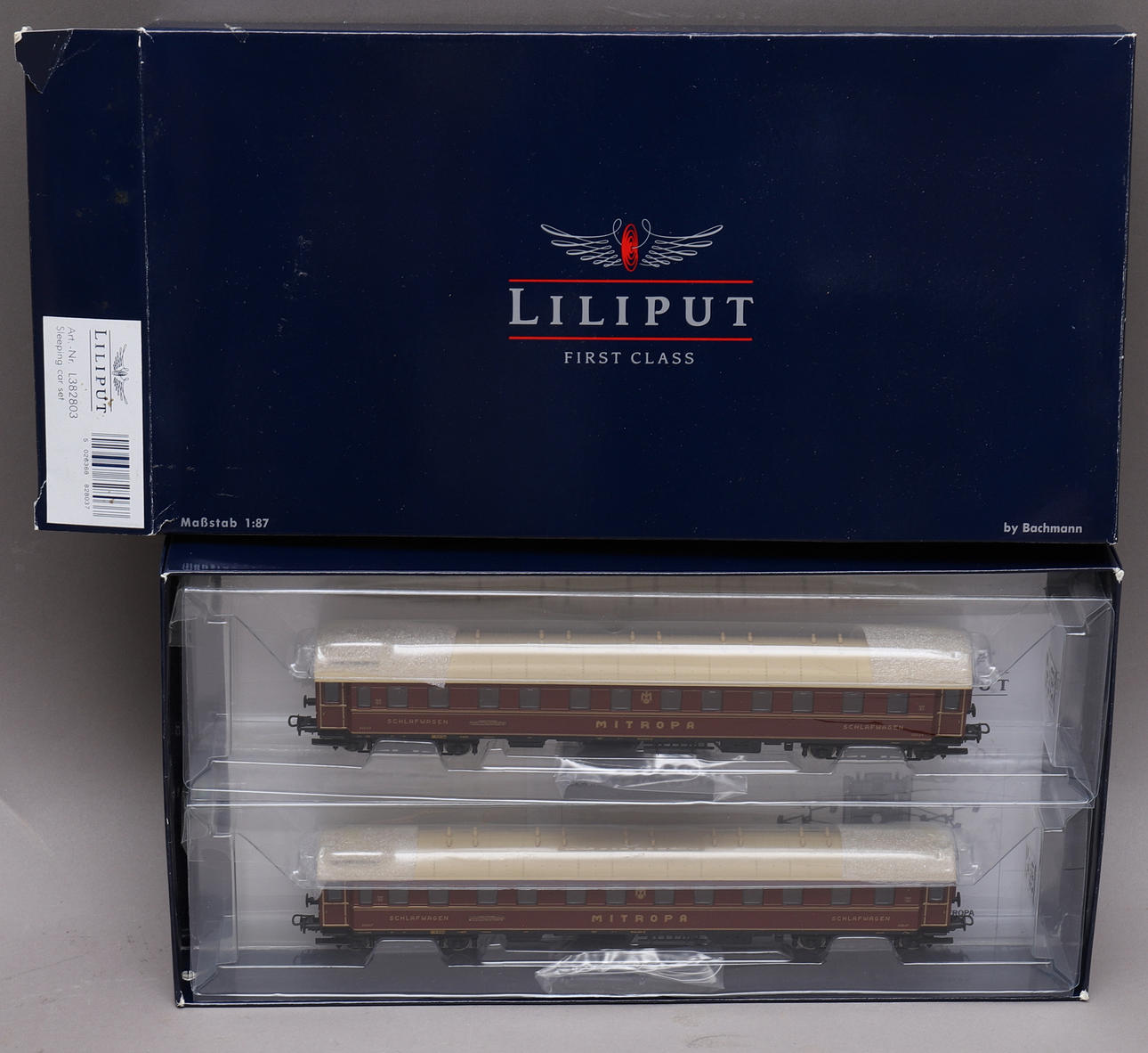 TRAIN CARS, 6 pcs, Liliput first class, scale 1:87, Austria. Toys