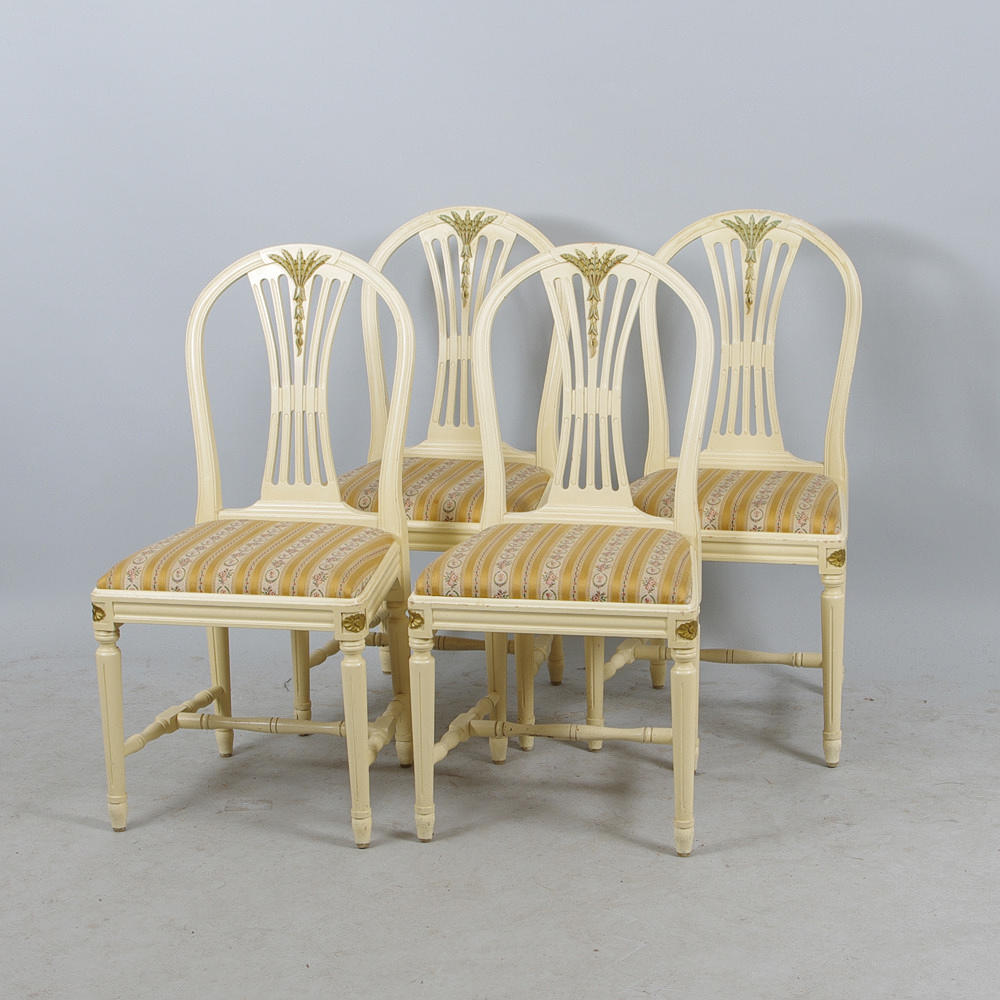 STOLAR, 4 stycken, "Axet", gustaviansk stil.