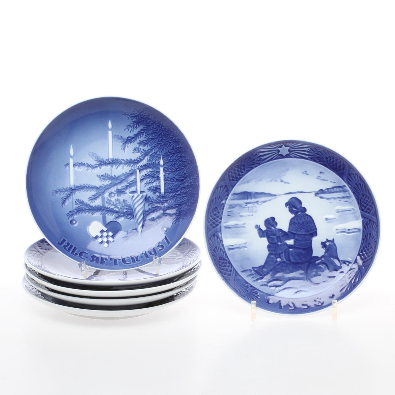 JULTALLRIKAR, 6 st Royal Copenhagen samt Bing & Gröndahl, 1950-tal.