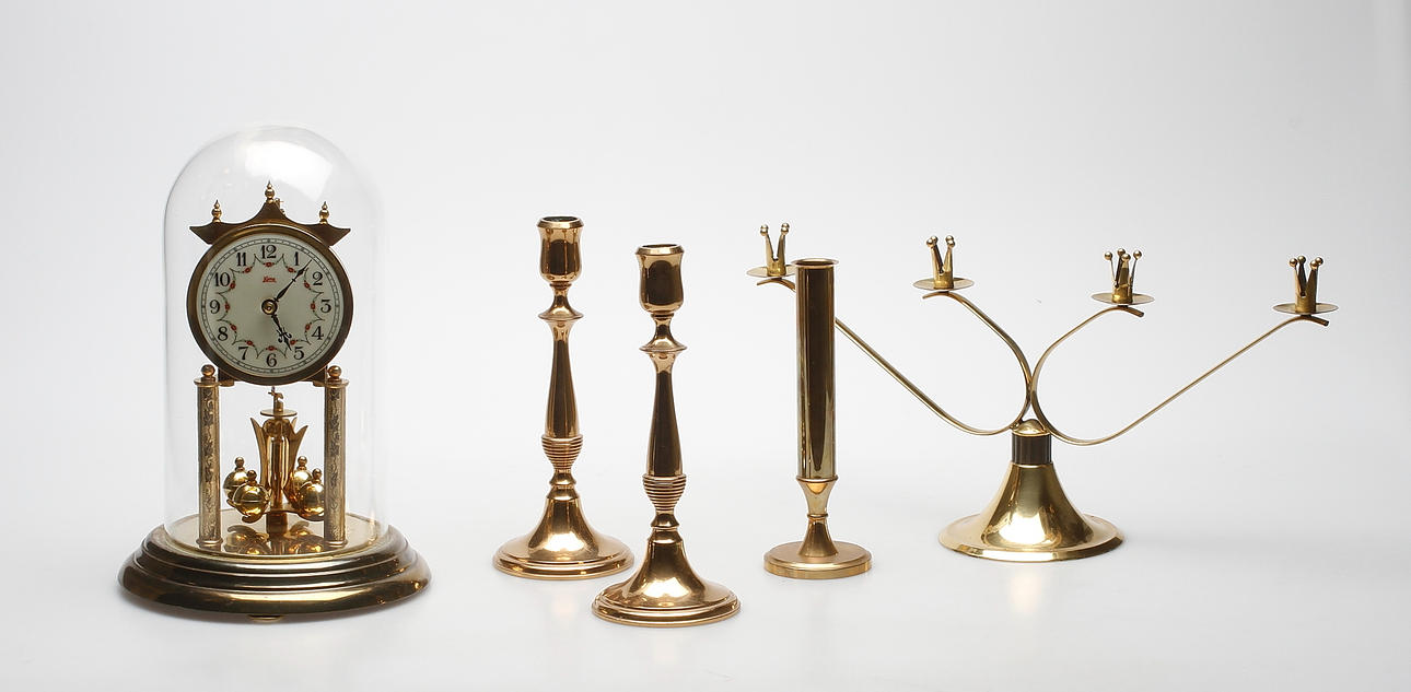 MÄSSINGSFÖREMÅL, bland annat Ystad metall, Gusum.